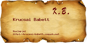 Krucsai Babett névjegykártya